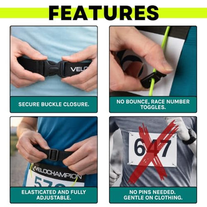 VeloChampion Lightweight Running Belt Waist Pack for Men Women - Elasticated Stretch Fit Race Number Holder - No Pins - 3 Sizes - Run. Triathlon. Cycle. Marathon. Jogging (1, Medium) - size: Medium