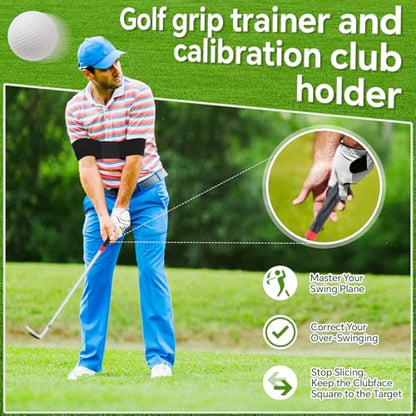 Golf Alignment Sticks with Adjustable Angle Holder - 3-in-1 Swing Trainer Aid Set for Putting, Aiming & Posture Correction - Professional Golf Practice Equipment for Men Women
