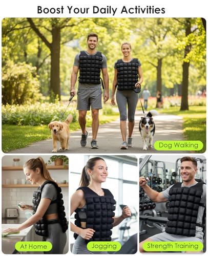 Water-Filled Weighted Vest for Women & Men, 0-23lb Adjustable Weight Vest for Walking, Running, Fitness & Strength Training, Odor-Free & Washable Workout Vest with Even Weight Distribution for Summer - size: L (Adjustable 1-23 lbs)