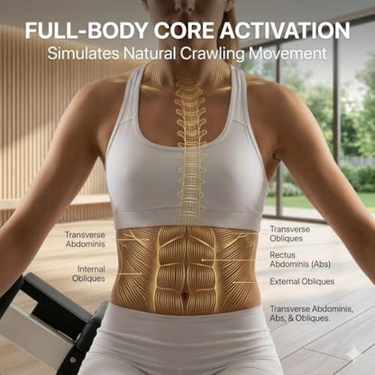 Crawling Training Machine Spine Twist & Stretch Trainer Effective Waist & Spine Workout, 3 Adjustable Height LED Counter 230kg Capacity,Detachable,for Full-Body Workout (Black, 57in) - color: Black