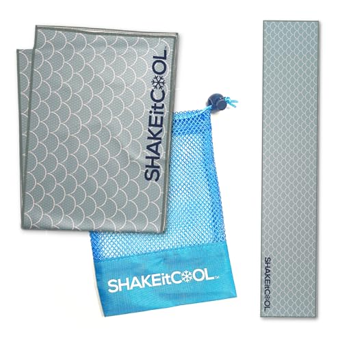 Original Cooling Towel – Be Cool in Style - Heat Relief, Soft, Lightweight, Sun Protection, Easy Clean - Perfect for Biking, Running, Yoga, Gym, Gardening - Green Scale - color: Green Scale
