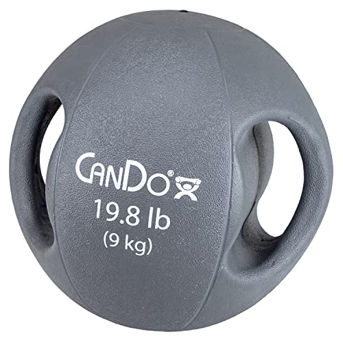 CanDo Molded Dual-Handle Medicine Ball for Strength Training, Core Workouts, Warmups, Cardio, and Plyometrics with Handles for Home and Clinic Use - style: g) 19.8 lb