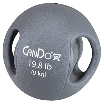 CanDo Molded Dual-Handle Medicine Ball for Strength Training, Core Workouts, Warmups, Cardio, and Plyometrics with Handles for Home and Clinic Use - style: g) 19.8 lb