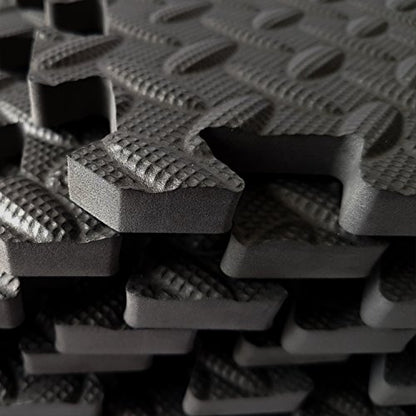 Puzzle Exercise Mat with EVA Foam Interlocking Tiles - Interlocking Floor Mats for Gym Equipment - Ideal for Home Gym, Aerobic, Yoga and Pilates