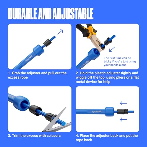 SPORTBIT Adjustable Jump Rope for Fitness and Exercise - color: Blue