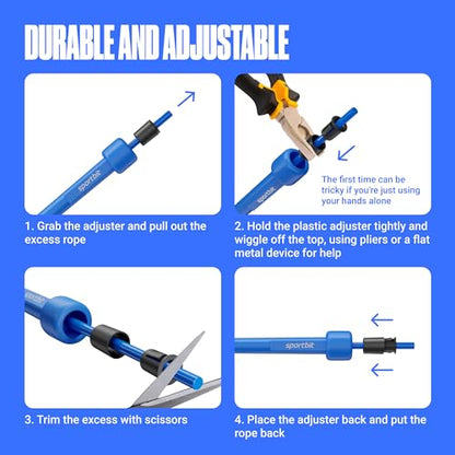 SPORTBIT Adjustable Jump Rope for Fitness and Exercise - color: Blue