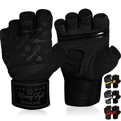 Quick Gel Boxing Wraps Under Boxing Gloves - Kickboxing MMA Muay Thai - Fist, Knuckle, Wrist Wrap Protection Inner Glove Hand Wraps - Men Women Kids - color: All Black, size: X-Small