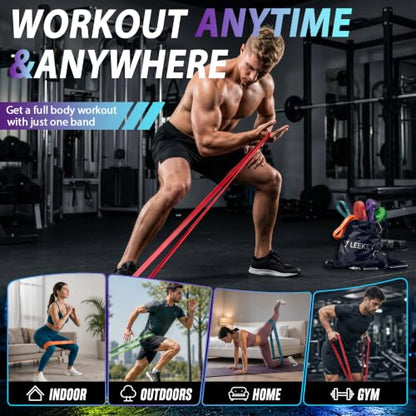 Pull Up Assistance Bands,Muit Levels Resistance Bands for Senior/Adults,Exercise Bands with Door Anchor, Strength Bands for Fitness Training, Physical Therapy,Home Gym Workouts