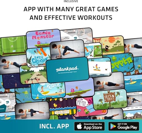 PRO Get fit Playing Games & Workouts; Plank & Balance Board with free iOS/Android App & 10 Games; Dynamic Abs & Core Fitness Training; Only 3 Minutes a Day.