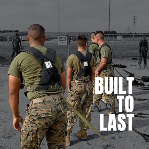Pull Sled Harness with Drag Strap for Fitness Strength Training, Full Body Workout, Conditioning One Size Fits Most, Heavy Duty Military Grade Materials, Metal Buckles Pulling Up to 1000LBS