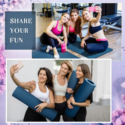 Timgle 6 Pcs 10mm Thick Yoga Mat Bulk 68 x 24 Inches Anti-slip Tear-resistant Exercise Mat Adult Gym Mats for Fitness, Stretching, Workout and Studio, Outdoor Yoga, Pilates