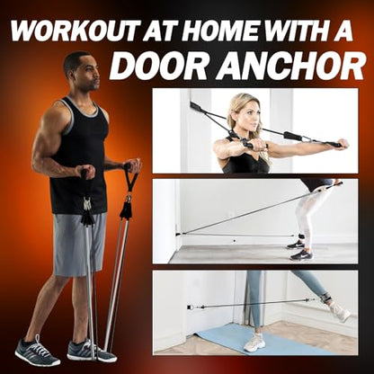 WHATAFIT Resistance Bands with Handles, 5-Level Exercise Bands for Workout - color: Gray