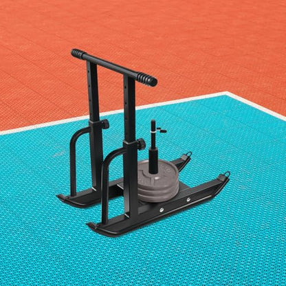 Weight Sled, Heavy Duty Workout Sled, Push Pull Training Sled, 5 Level Height Adjustable, Fitness Strength Training Sled for Homes, Gyms, Sports Venues