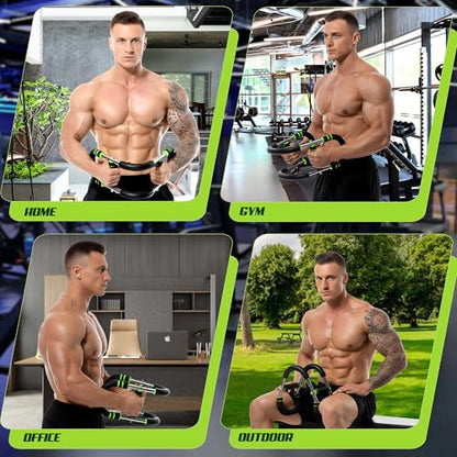 Twister Arm Trainer, Adjustable 12 Resistance Levels, 20-110 Lbs with 4-Springs, Twister Arm Workout Bar for Upper Body Exerciser and Chest Workout Equipment, Portable Home Gym Chest Trainer