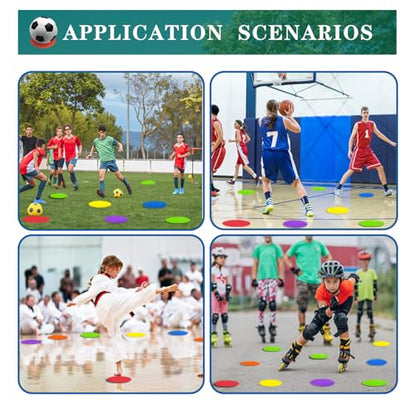 LAZR Non Slip Agility Marker Aggregate Dots 4.72 inch 9 inch Floor Dot Marker for Classroom Dance Sports Football Basketball Speed Agility Training - style: 9inch 60pcs