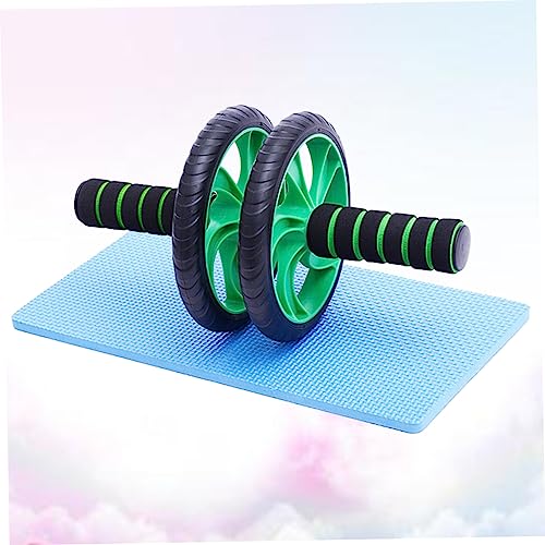 Dual Wheel Abdominal Roller with Knee Pad Device for Core Strength and Muscle Building Lightweight and Portable Green Ab Wheel for Home Workouts