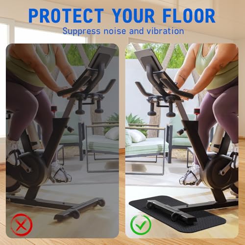 TOBWOLF Non-Slip Mat Compatible with Peloton Bike, Concept 2 Rowing Machine - color: 5MM Double-sided Non-slip Peloton Bike Mat