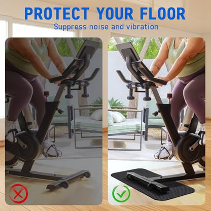 TOBWOLF Non-Slip Mat Compatible with Peloton Bike, Concept 2 Rowing Machine - color: 5MM Double-sided Non-slip Peloton Bike Mat