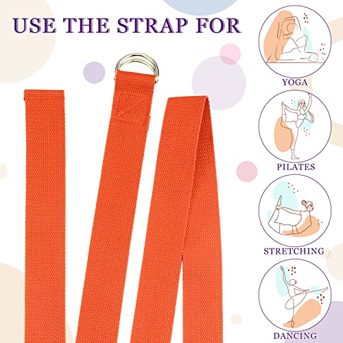 Yoga Strap Stretching Pilates Exercise Adjustable Straps 6 ft Non Elastic Yoga Belt with Adjustable D Ring Buckle for Pilates Gym Workouts Fitness - color: Bright