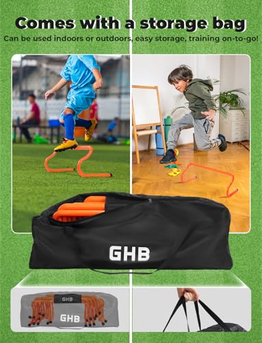 GHB Agility Ladder 1PCS Agility Cones 25PCS Detachable Agility Hurdles 10PCS