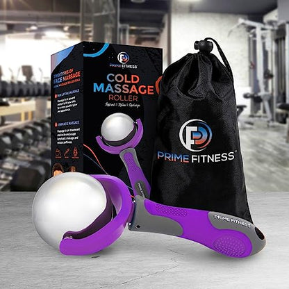 Cold Massage Roller Ball | Cold Therapy | Ice Roller Ball with Handle | cryo Stick | Relieve Muscle Pain (Purple) - color: Purple