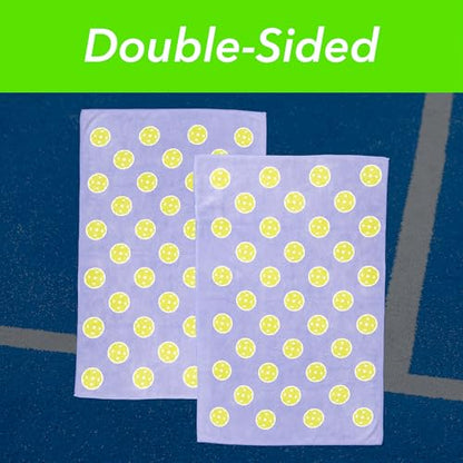 Pickleball Towel – Microfiber Sports Towel with Pickleball Pattern – Quick-Dry Sweat Towel for Pickleball Players, Accessories & Gifts (Periwinkle Pickleball Balls) - color: Periwinkle Pickleball Balls