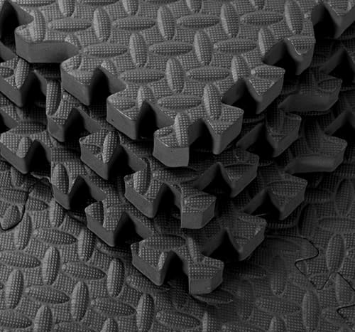Arrowbash 12 Pack EVA Thick Interlocking Foam Floor Tiles,Black - color: Black, size: 12