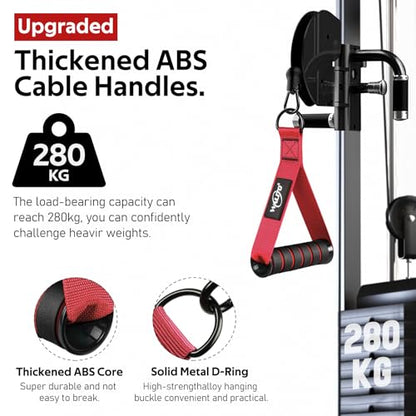 WALITO Exercise Handles, Replacement Cable Machine Attachments for Home Gym Equipment, Pulley System, Pilates, Resistance Bands, Strength Trainer, Heavy Duty Working Out Handles - color: Red