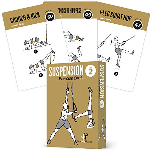 Suspension Workout Cards, Instructional Fitness Deck for Women & Men, Beginner Fitness Guide to Training Exercises at Home or Gym (Suspension, Vol 2) - style: Suspension Vol2