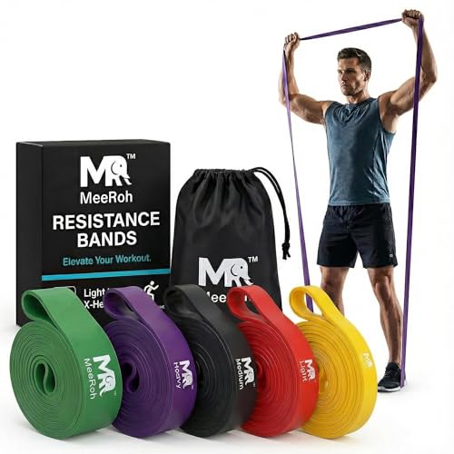 MeeRoh Pull Up Assist Band – Heavy Duty Resistance Band for Pull Ups – Premium Calisthenics Equipment for Home Gym – Assisted Pull Up Bands for Strength Training, Mobility & Pullup Bar Doorway Use
