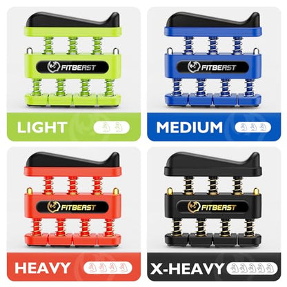 FitBeast Finger Strengthener, Finger Exerciser, Hand Exerciser for Improve Dexterity and Strength in Fingers, Hands, Forearms–Grip Strength Trainer for Musicians, Climbers