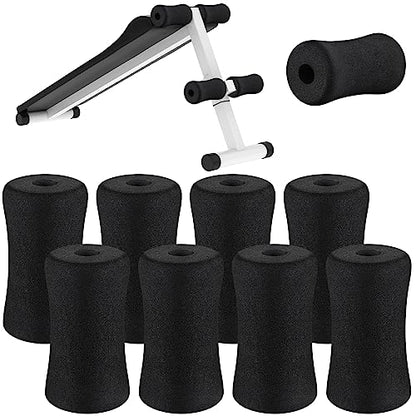 Foam Foot Pads Rollers Soft Buffer Tube Cover Black Machine Tube Leg Gym Replacement Parts for Home Exercise Equipment Leg Extension Weight Bench Inversion Table, 5.1" x 2.75" x 0.87"