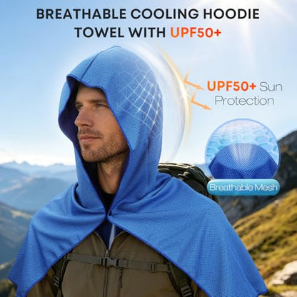 10 PCS Cooling Hoodie Towels, Head Cool Towel for Neck and Face, Sun Protection Cooling Hoodie for Sport, Workout, Gym, Outdoor Work