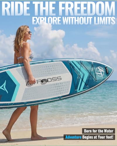 11'6"x35" Inflatable Paddle Board, 450lbs Extra Wide Stand Up Paddleboard for Adults with Premium SUP Accessories Kit & Backpack, Blow Up Kayak Non-Slip Stable Deck Boat for Yoga Fishing Surf - style: Blue/kayak seat