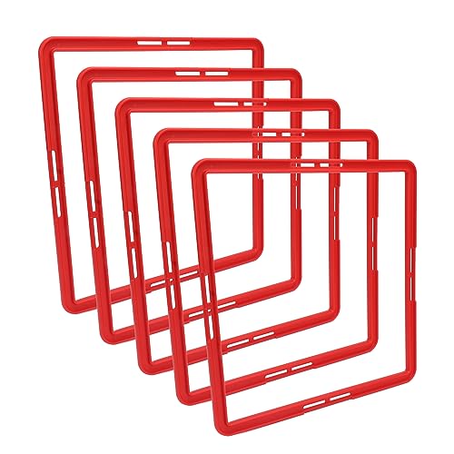 5 Pcs Agility Training Rings, Speed Agility Rings for Basketball Football Soccer, Multifunctional Quadrilateral PP Training Equipment with Carrying Strap for Indoor