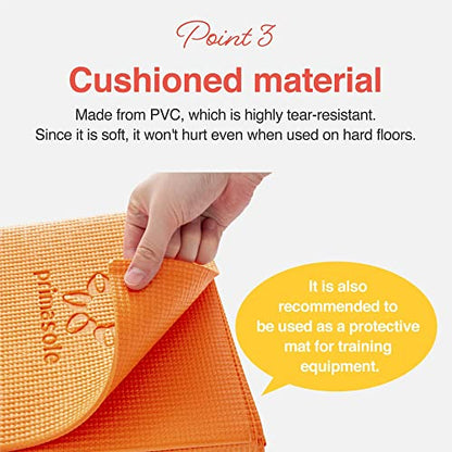 Primasole Folding Yoga Travel Pilates Mat Foldable Easy to Carry to Class Beach Park Tear resistant Travel Picnics 4mm Thick 9 Colors