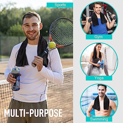 Microfiber Gym Towels Super Absorbent Compact Travel Workout Towel Quick Dry Camping Sweat Towel for Sports Beach Swimming Backpacking Hiking and Yoga Men Women 16 Inch X 32 Inch