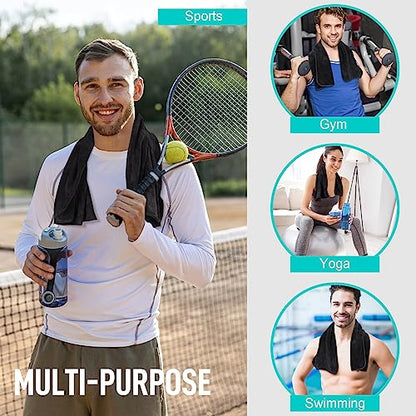 Microfiber Gym Towels Super Absorbent Compact Travel Workout Towel Quick Dry Camping Sweat Towel for Sports Beach Swimming Backpacking Hiking and Yoga Men Women 16 Inch X 32 Inch