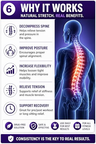 YAJIACLONE Back Stretcher for Lower Back, Adjustable Lumbar Support Board, Manual Spine Stretch Tool for Daily Use, Portable Device (Not a Massage Device)