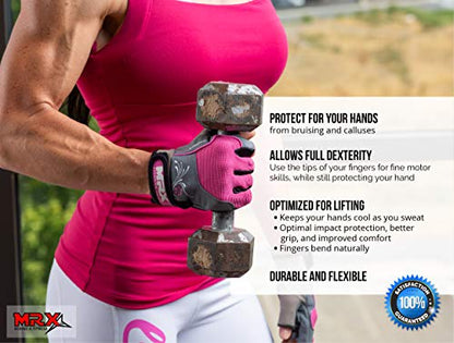 MRX BOXING & FITNESS Weight Lifting/Exercise Grip Gloves for Women, Great for Workouts, Weight Training and More, Pro Series