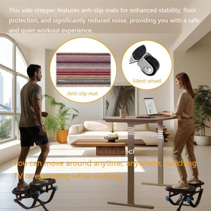 Rock Stepper Side To Side Lateral Rocking Home Workout Machine With Resistance Band ＆Anti-Slip Mat Protects Knees And Joints Portable Compact Leg Hip Ab And Core Muscle Trainer Built-In Counter
