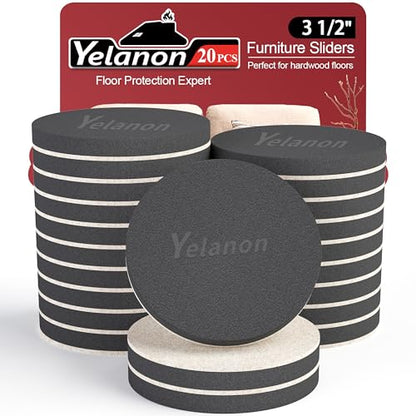 Felt Furniture Sliders, 20pcs-3 1/2” Furniture Sliders for Carpet, Furniture Pads Hardwoods Floors, Heavy Furniture Movers Sliders, Reusable Moving Pads, Floor Protectors for Carpet