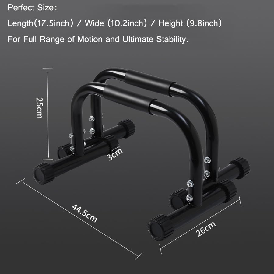 Parallettes Bars,Push Up Bar For Floor L-sit & Dip, Heavy-Duty No Wobbling Parallel Bars Stand For Handstands, Gymnastics Workout Stands Dip Bars for Home Calisthenics Equipment, Black
