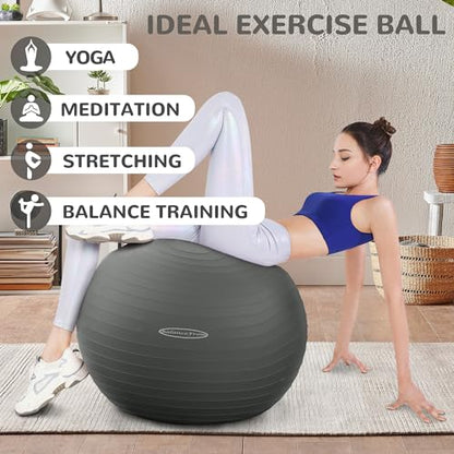 Fitvids Anti-Burst and Slip Resistant Exercise Ball Yoga Ball Fitness Ball Birthing Ball with Quick Pump - color: Gray, size: S(15-18in/38-45cm)