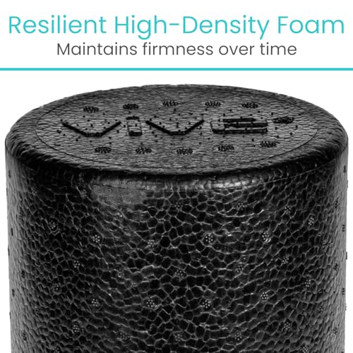 Vive High Density Foam Roller (12 inch) - Large Foam Roller for Exercise, Physical Therapy, Yoga, Pilates, Stretching - Pain Relief Massager for Trigger Point, Deep Muscle Massage, Myofascial Release