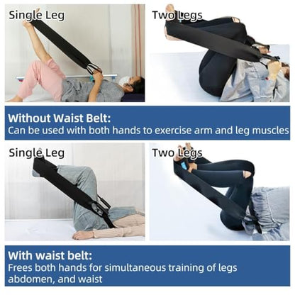 Leg Lifter Strap & Stretching Aid for Stroke Recovery, Hands-Free Physical Therapy Band for Elderly & Bedridden, Leg Rehabilitation Equipment for Knee Hip Surgery & Foot Drop (1 Foot) - color: 1 Foot