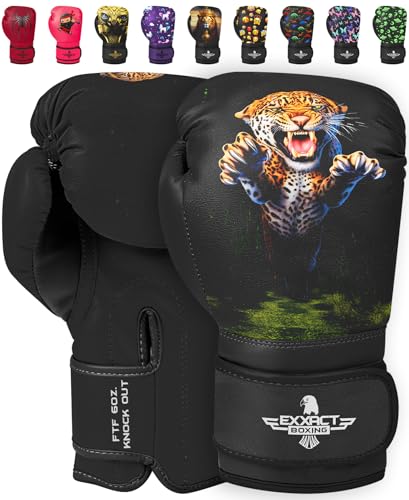 Exxact Sports Knockout Youth Boxing Gloves for Kids (3-10 Years) with Padded Protection and Wrist Support, Durable Engineered Leather Kids Boxing Gloves for Boys and Girls