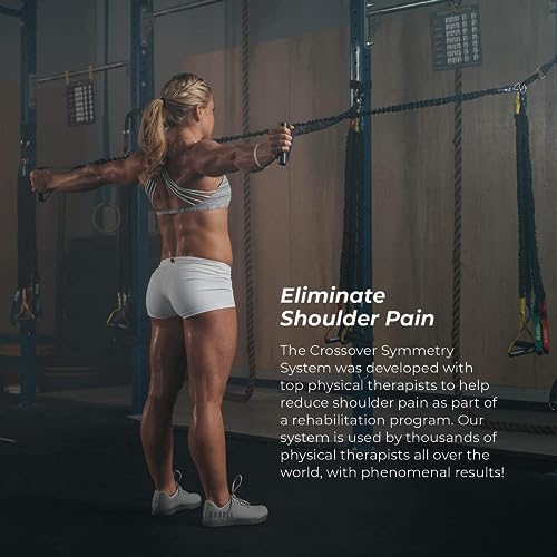 Crossover Symmetry Shoulder System Includes Two Sets of Resistance Bands Attachments Training Guide Exercise Chart Online Workouts for Home Fitness Rehab Rotator Cuff Exercises