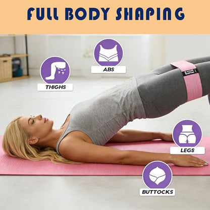 Non-Slip Fabric Resistance Bands Set, 3 Levels of Exercise Bands for Working Out - Durable & Portable Strength Training for Home Gym, Physical Therapy, Yoga & Stretching - Fitness for Men & Women