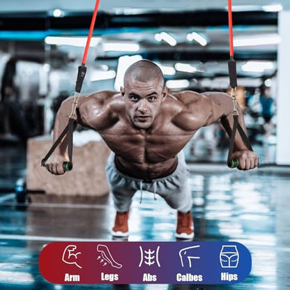 Exercise Resistance Bands with Handles for Working Out Workout Bands Set with Door Anchor for Physical Therapy, Yoga, Pilates